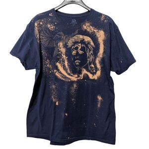 DAVID BOWIE Handmade Unisex Flying Bird Bleach Tie Dye Shirt L